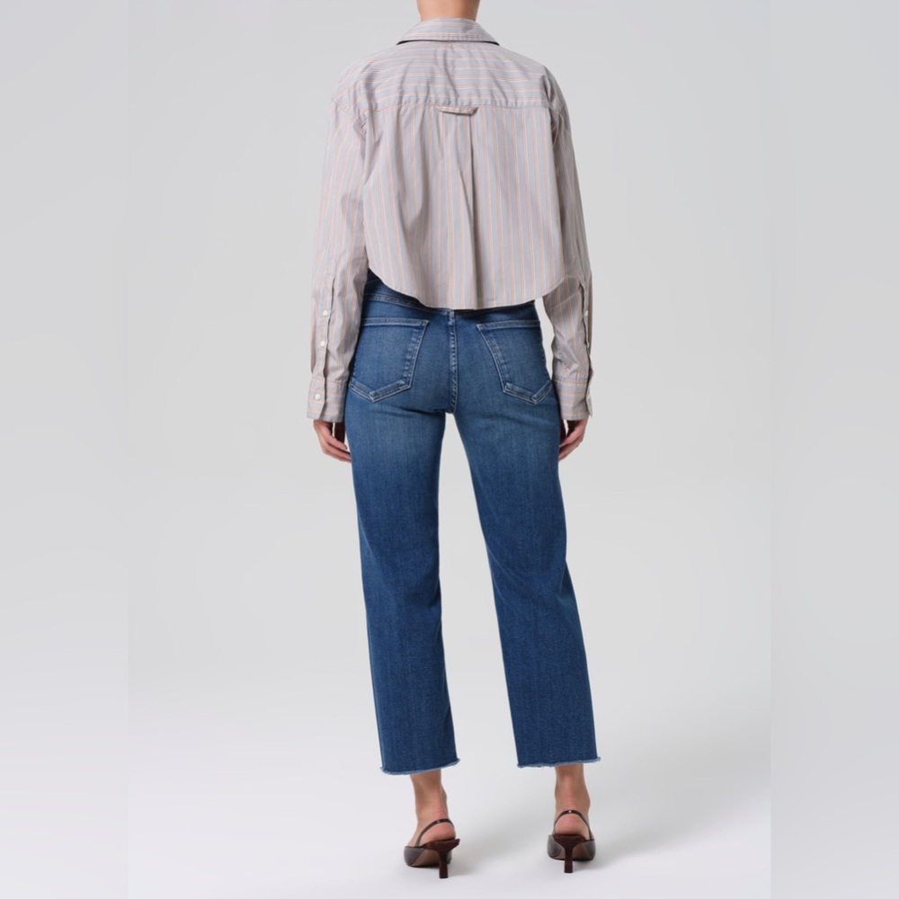 Citizen of Humanity Petite Palma Straight Raw Hem in Ambry mid denim wash, 29P - Picture 2 of 15